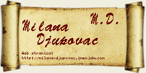 Milana Đupovac vizit kartica